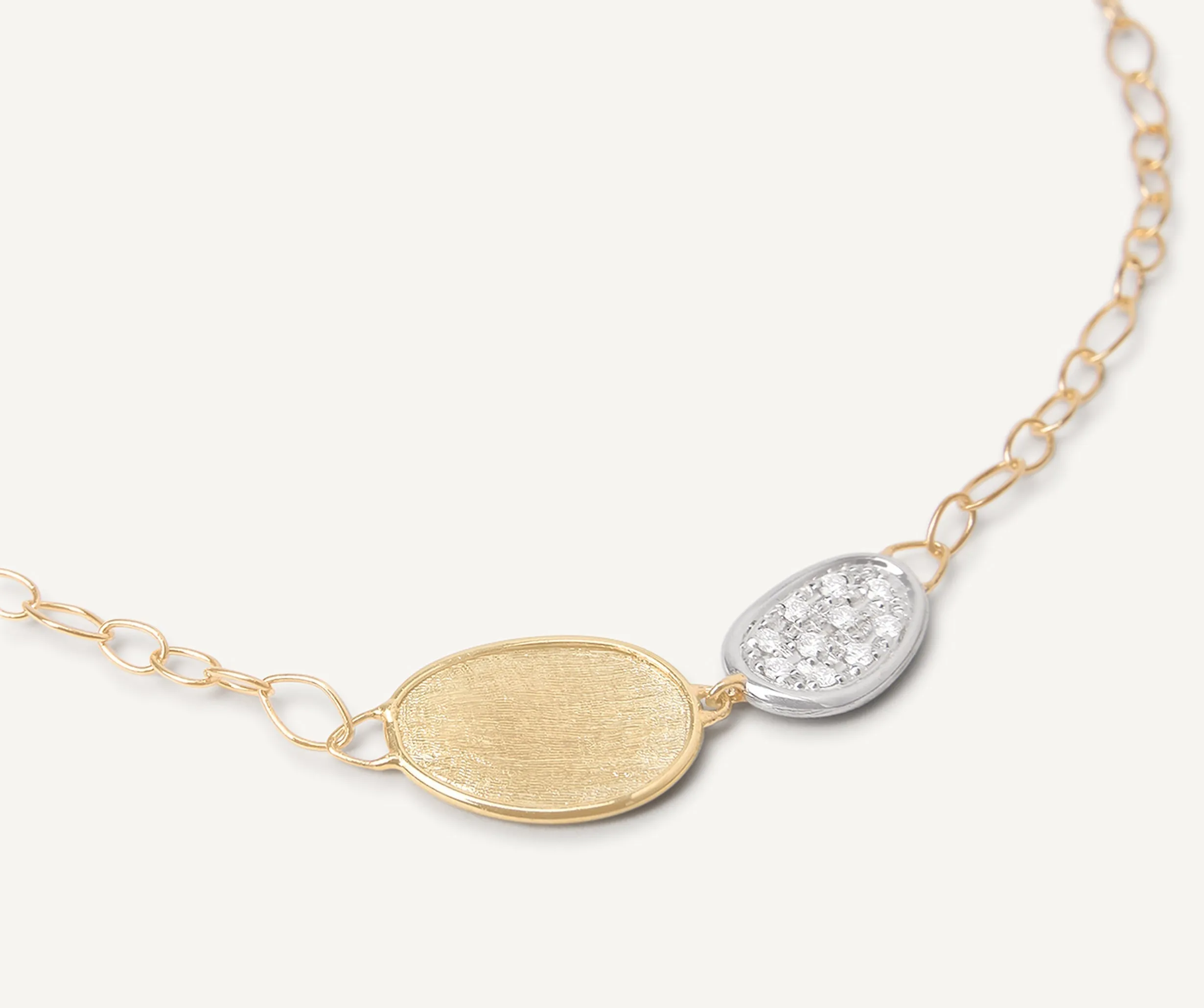 18K Yellow Gold Mini-Petal & Diamond Pendant Necklace