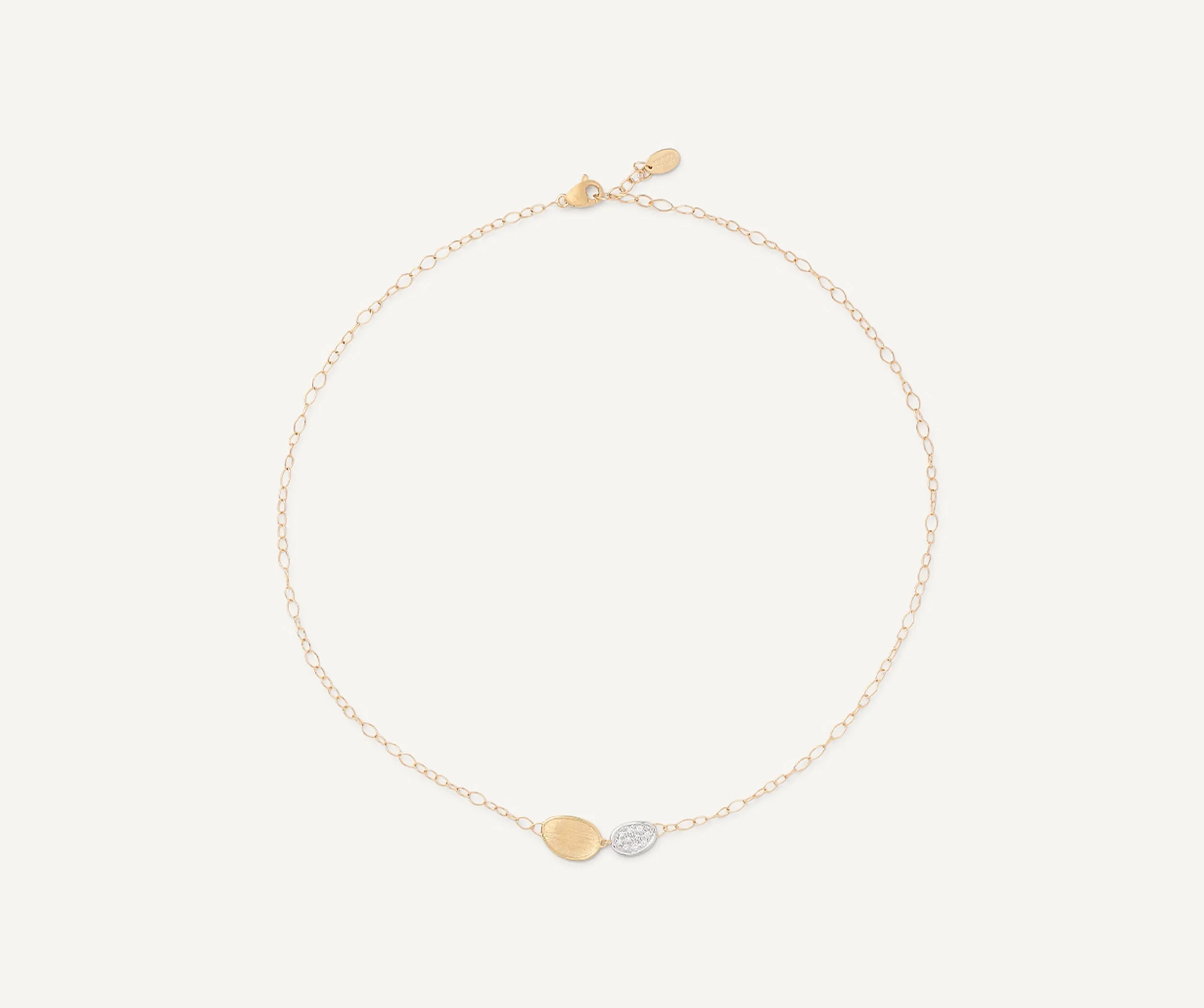 18K Yellow Gold Mini-Petal & Diamond Pendant Necklace