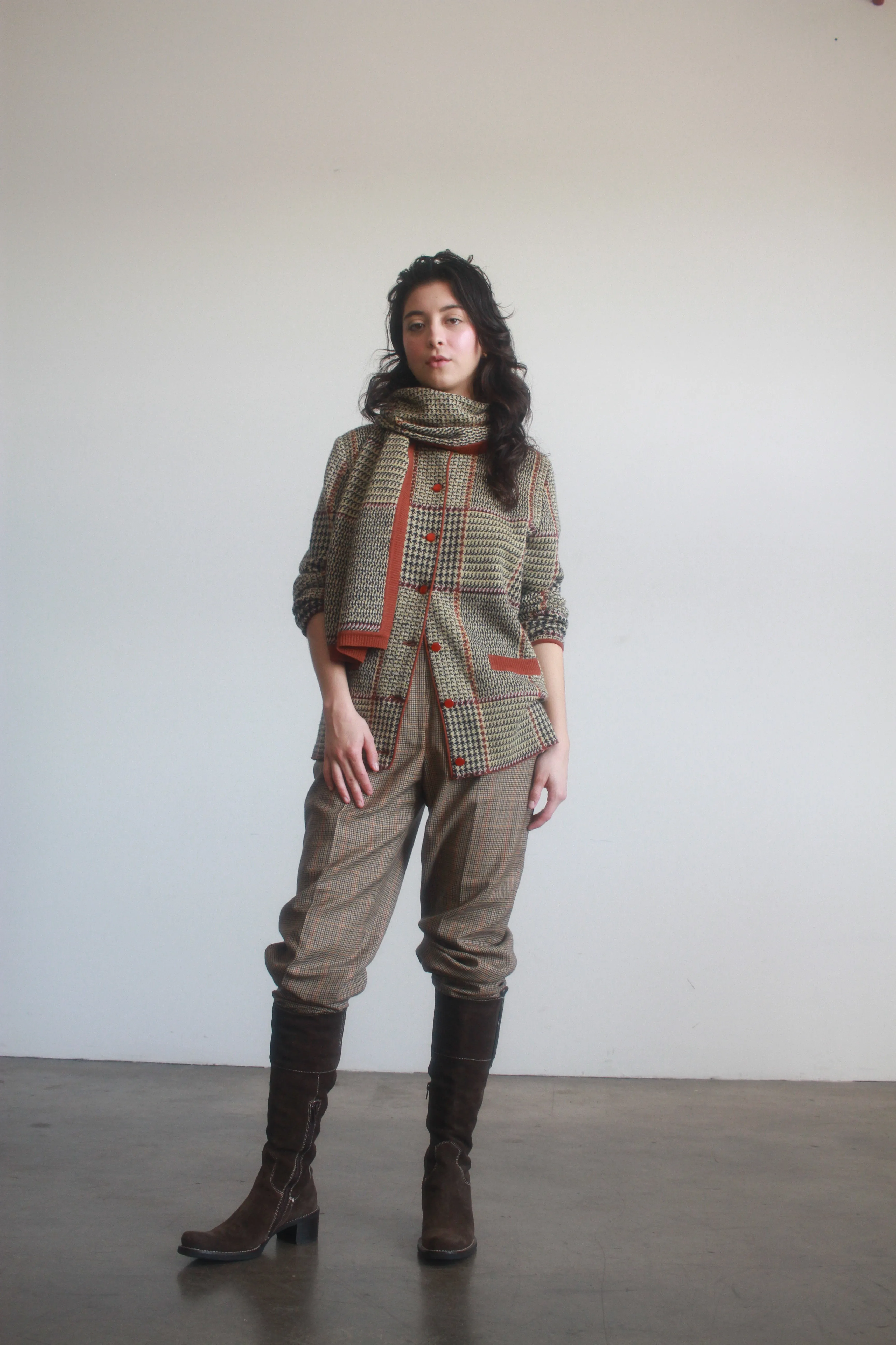 1980s Italian Suede Wester Square Toe Boots | 36