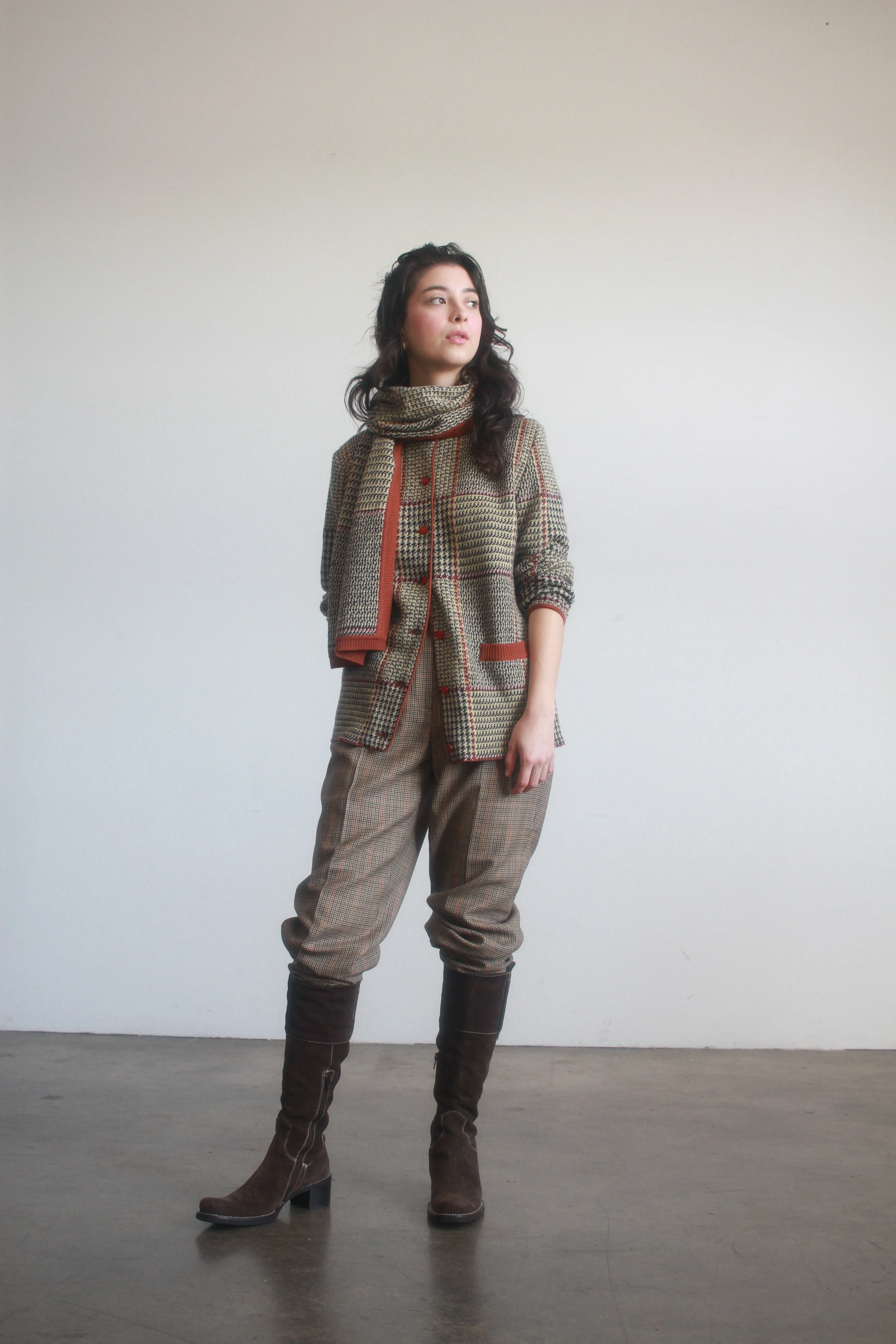 1980s Italian Suede Wester Square Toe Boots | 36