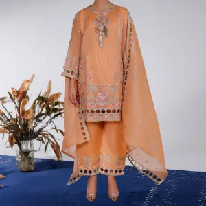 3PC- Embellished Organza Net Suit PF4021