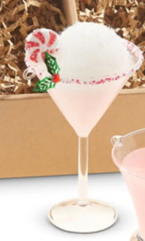 5.25" PEPPERMINT COCKTAIL ORNAMENTS - 3 STYLES