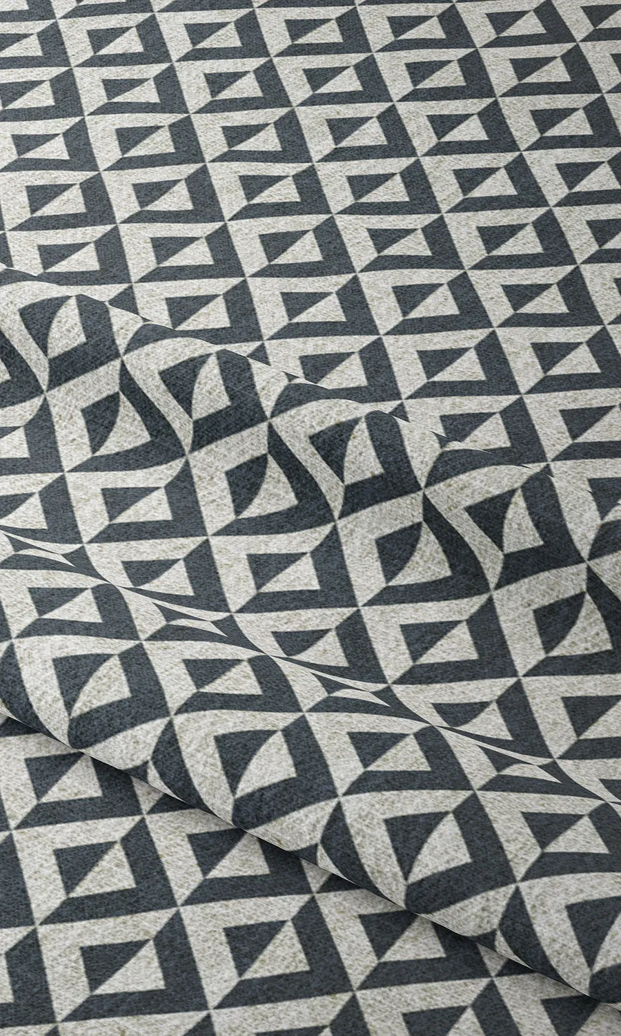 'Abstrakte' Modern Geometric Patterned Shades (Petrol Blue/ White)
