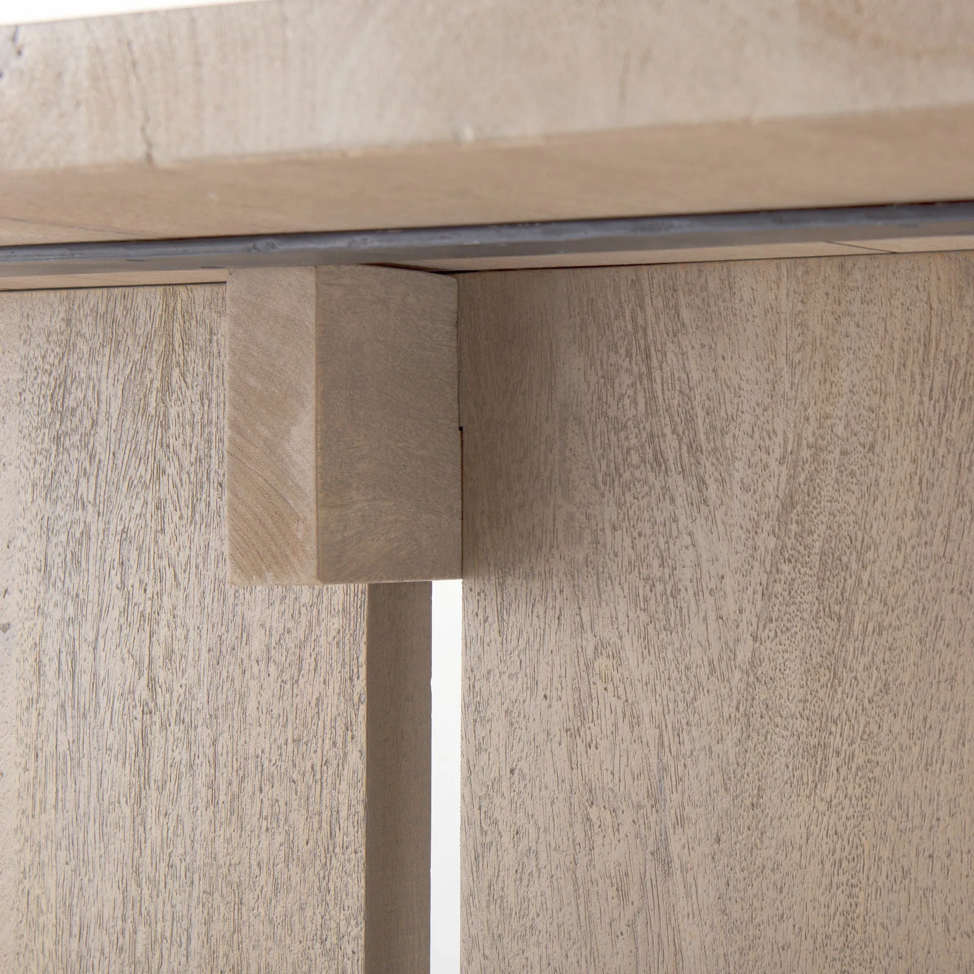 Aida Dining Table - Contemporary Mango Wood Design with Sturdy Support Beam for Modern Spaces