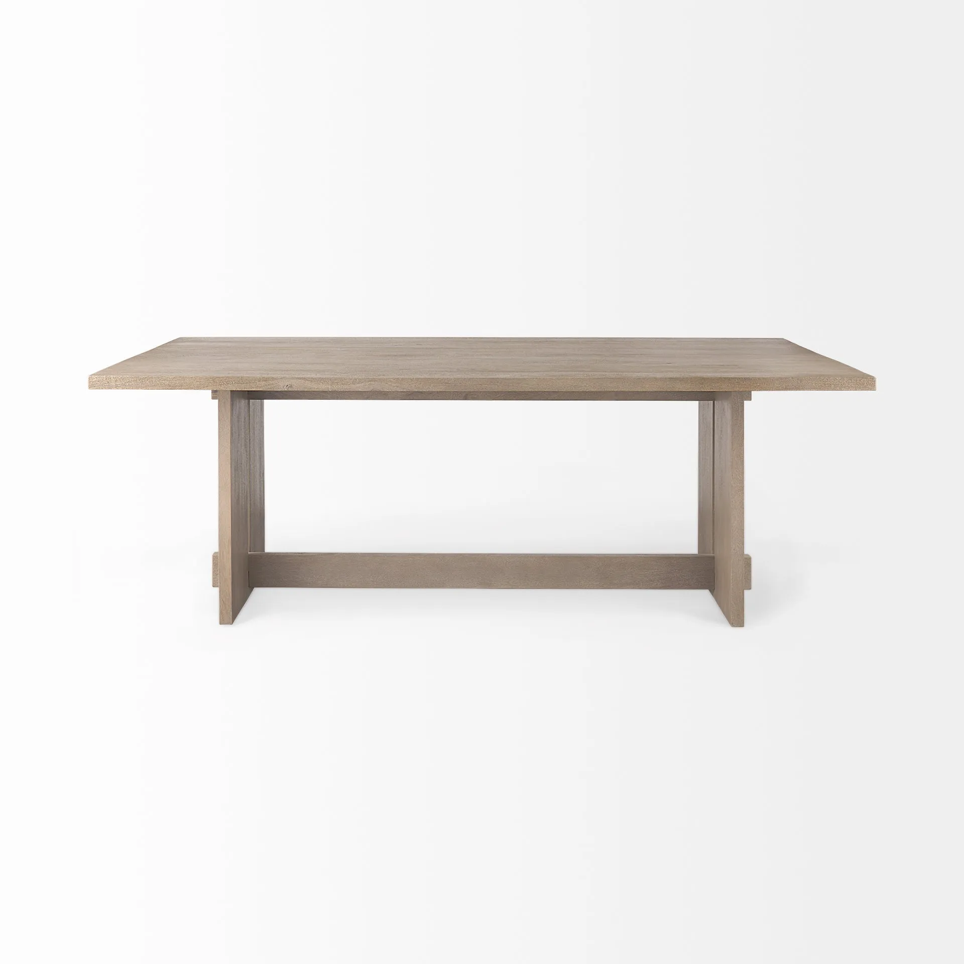 Aida Dining Table - Contemporary Mango Wood Design with Sturdy Support Beam for Modern Spaces