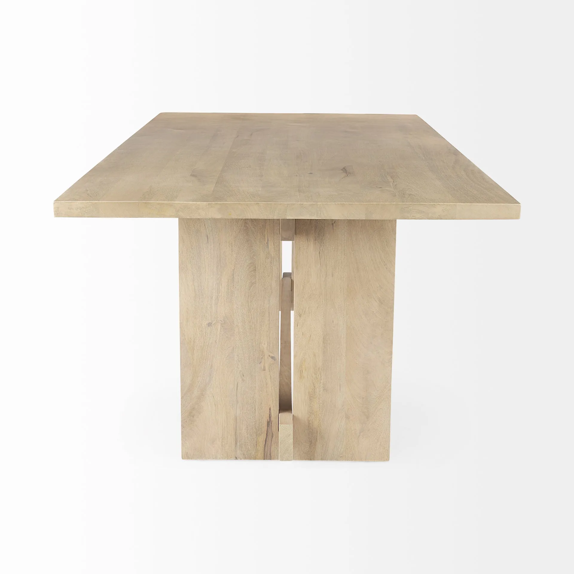 Aida Dining Table - Contemporary Mango Wood Design with Sturdy Support Beam for Modern Spaces