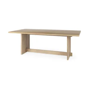Aida Dining Table - Contemporary Mango Wood Design with Sturdy Support Beam for Modern Spaces