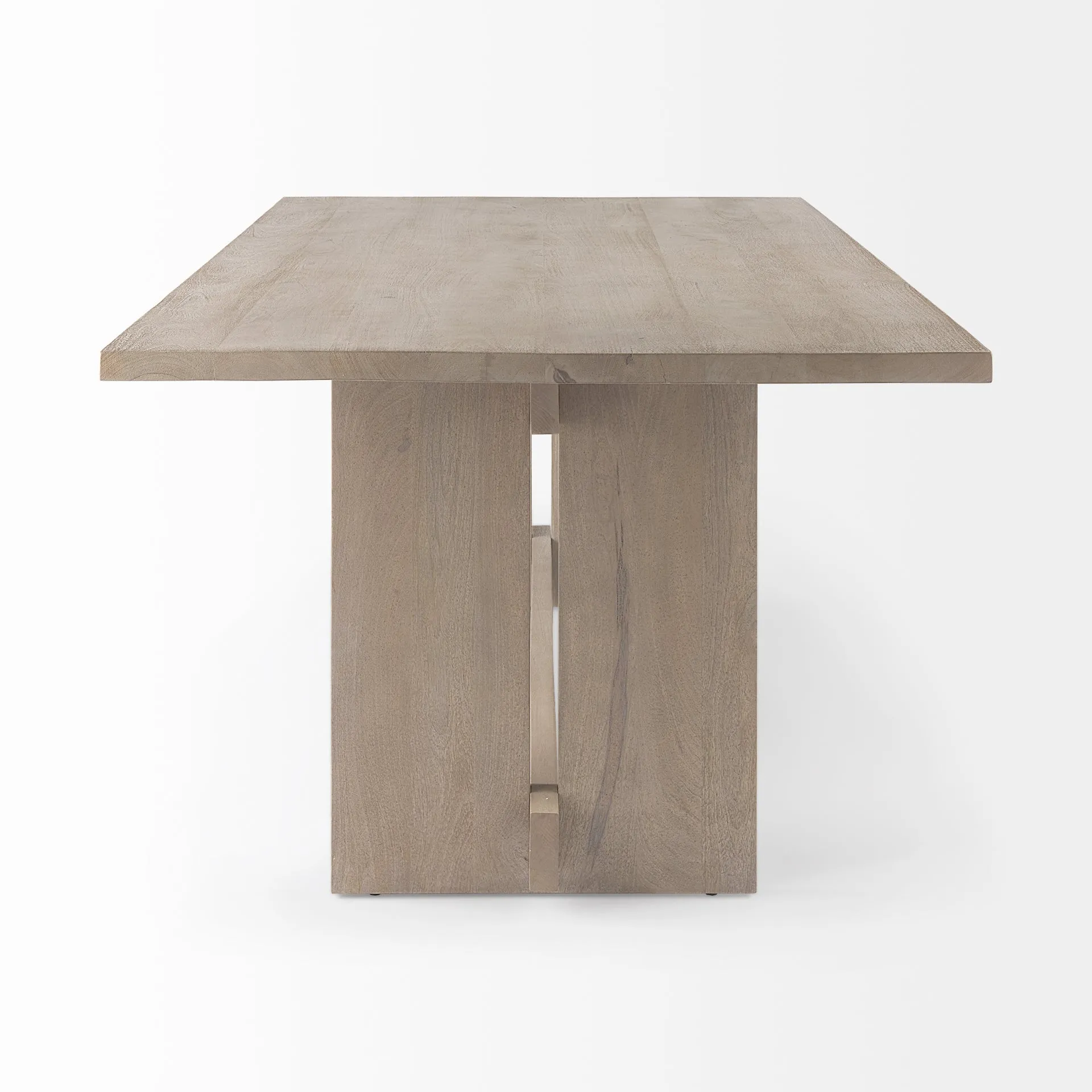Aida Dining Table - Contemporary Mango Wood Design with Sturdy Support Beam for Modern Spaces