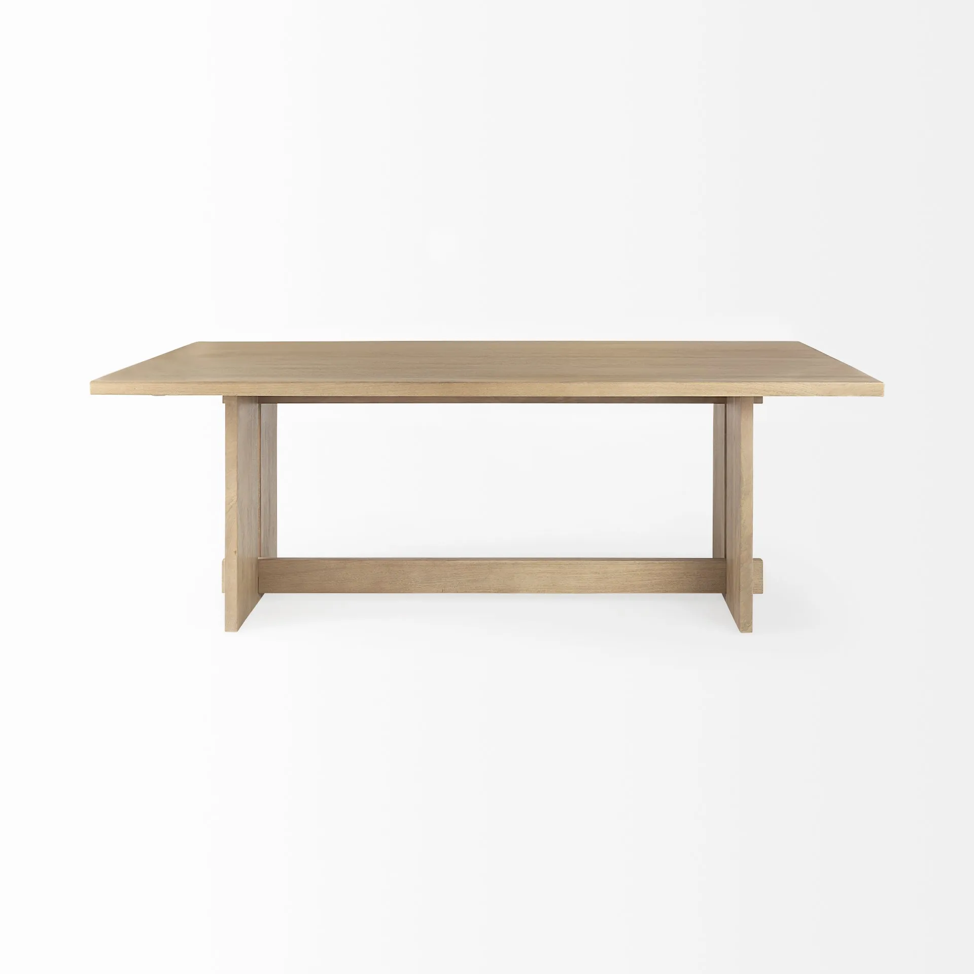 Aida Dining Table - Contemporary Mango Wood Design with Sturdy Support Beam for Modern Spaces