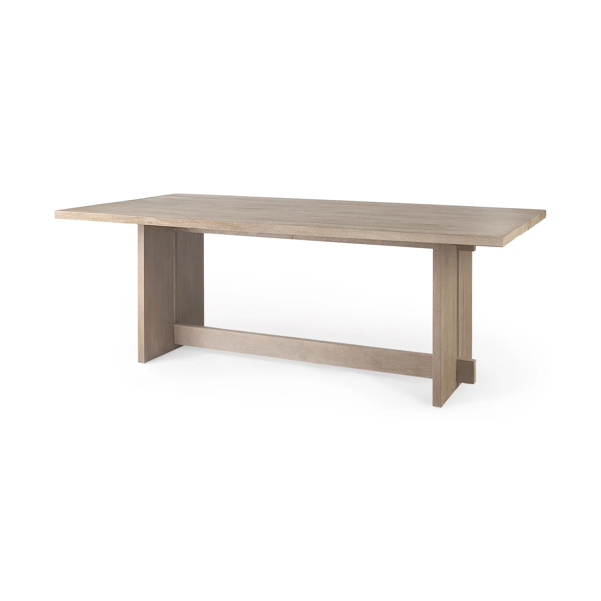 Aida Dining Table - Contemporary Mango Wood Design with Sturdy Support Beam for Modern Spaces
