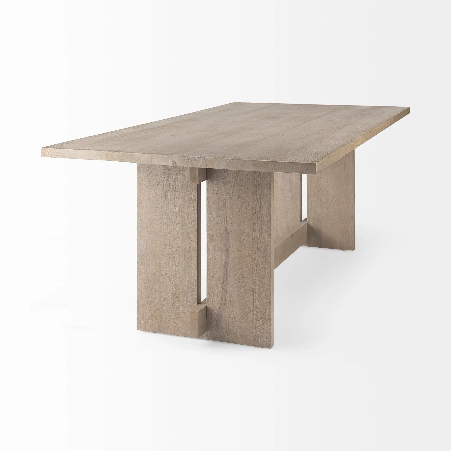 Aida Dining Table - Contemporary Mango Wood Design with Sturdy Support Beam for Modern Spaces
