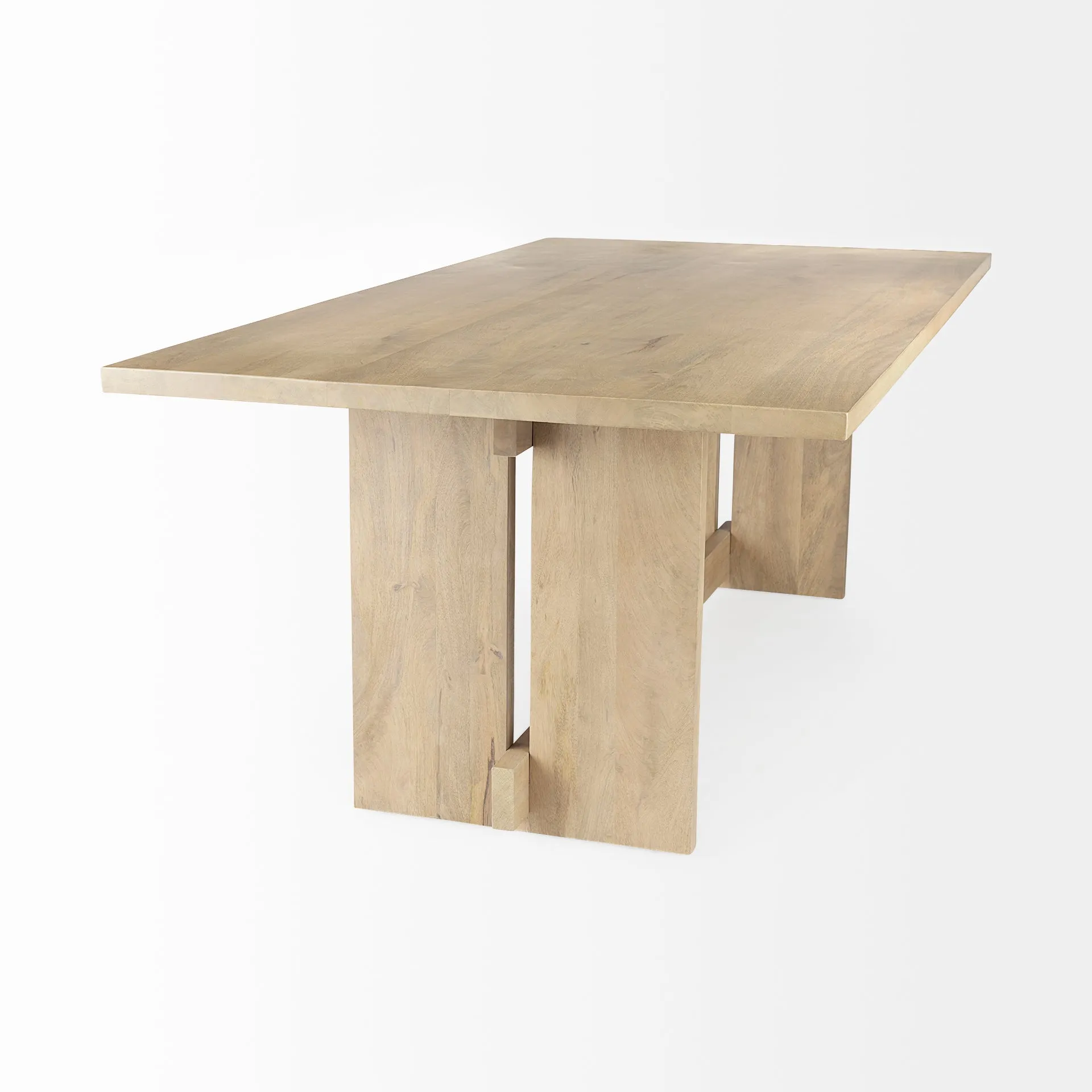 Aida Dining Table - Contemporary Mango Wood Design with Sturdy Support Beam for Modern Spaces