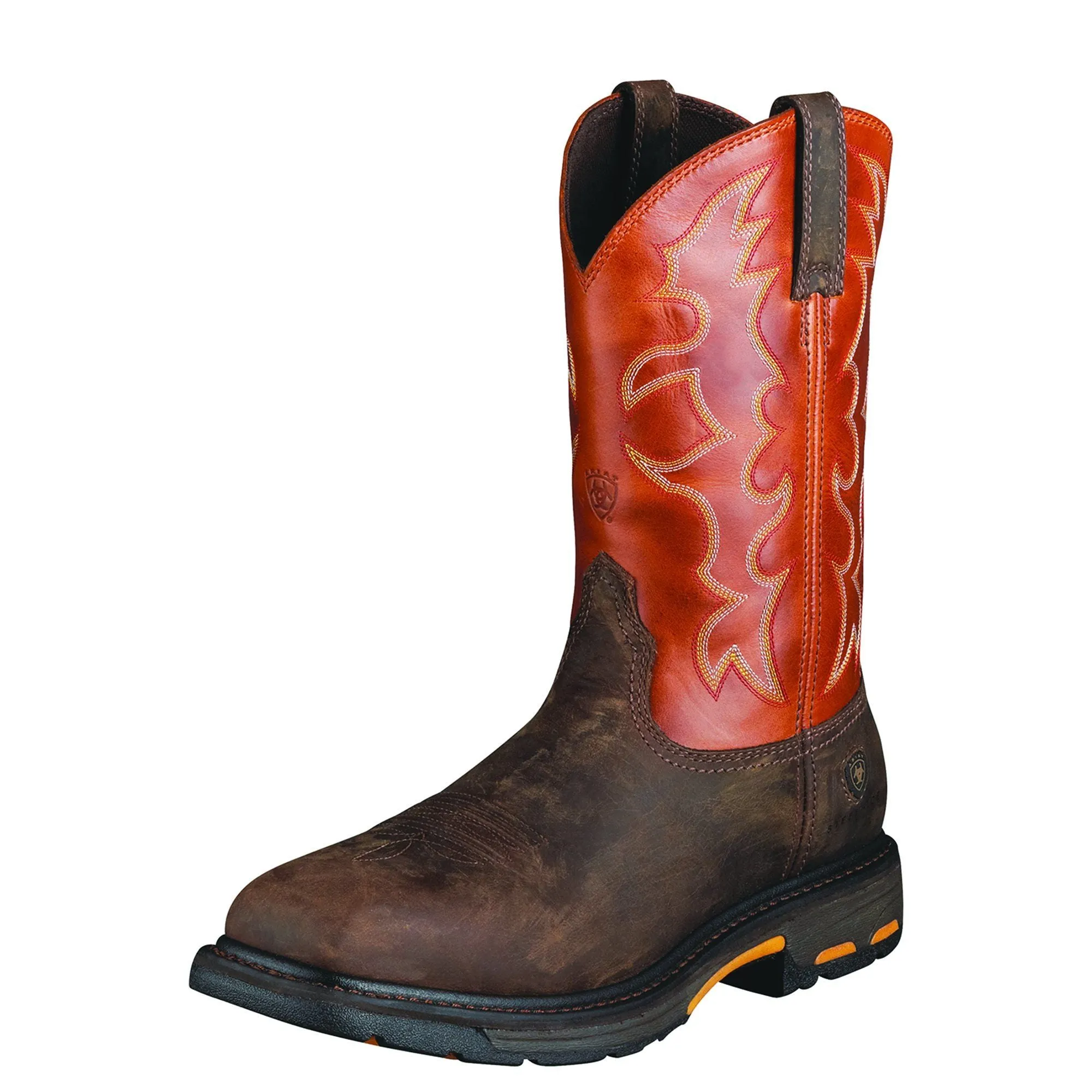 Ariat Mens Workhog Wide Square Toe Steel Toe Work Boot Dark Earth
