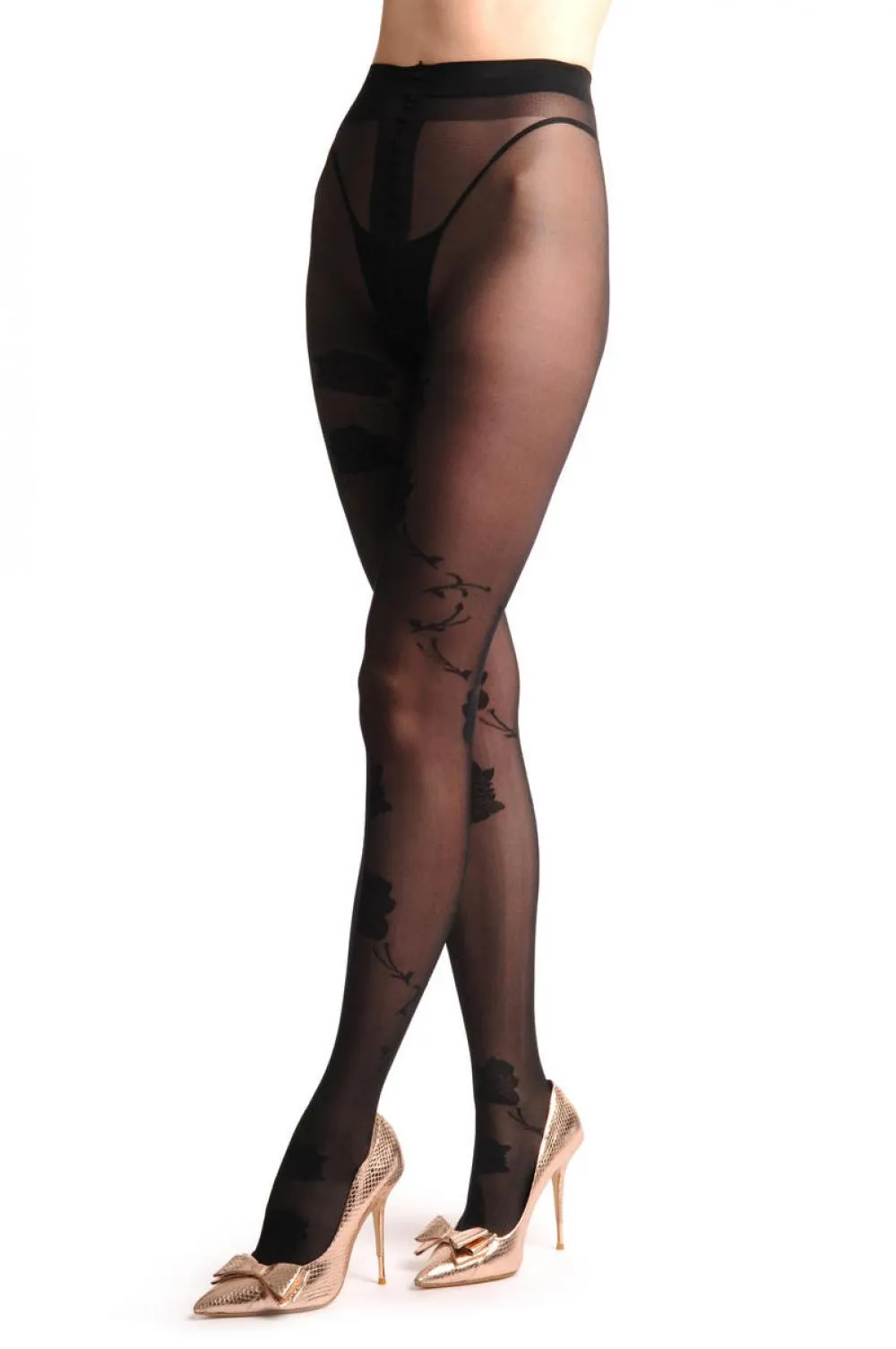 Black Sheer With Large Black Chrysanthemums Flowers