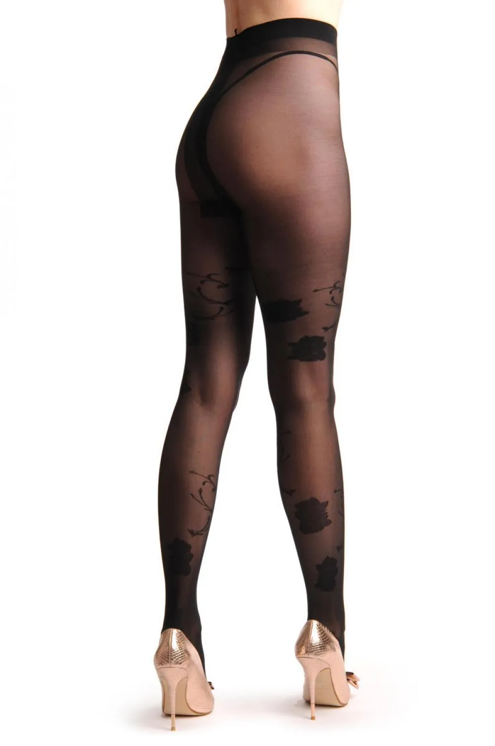 Black Sheer With Large Black Chrysanthemums Flowers