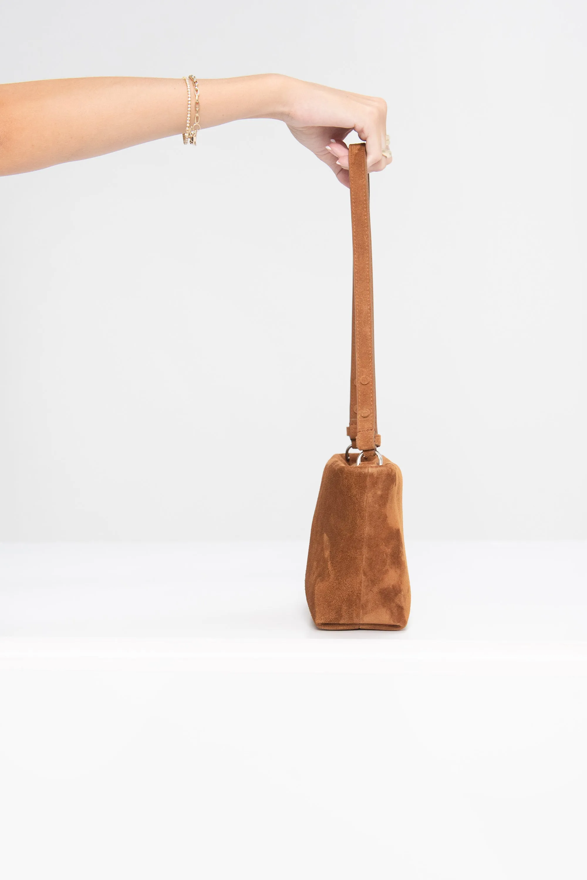 Bond Bag in Suede, Saddle