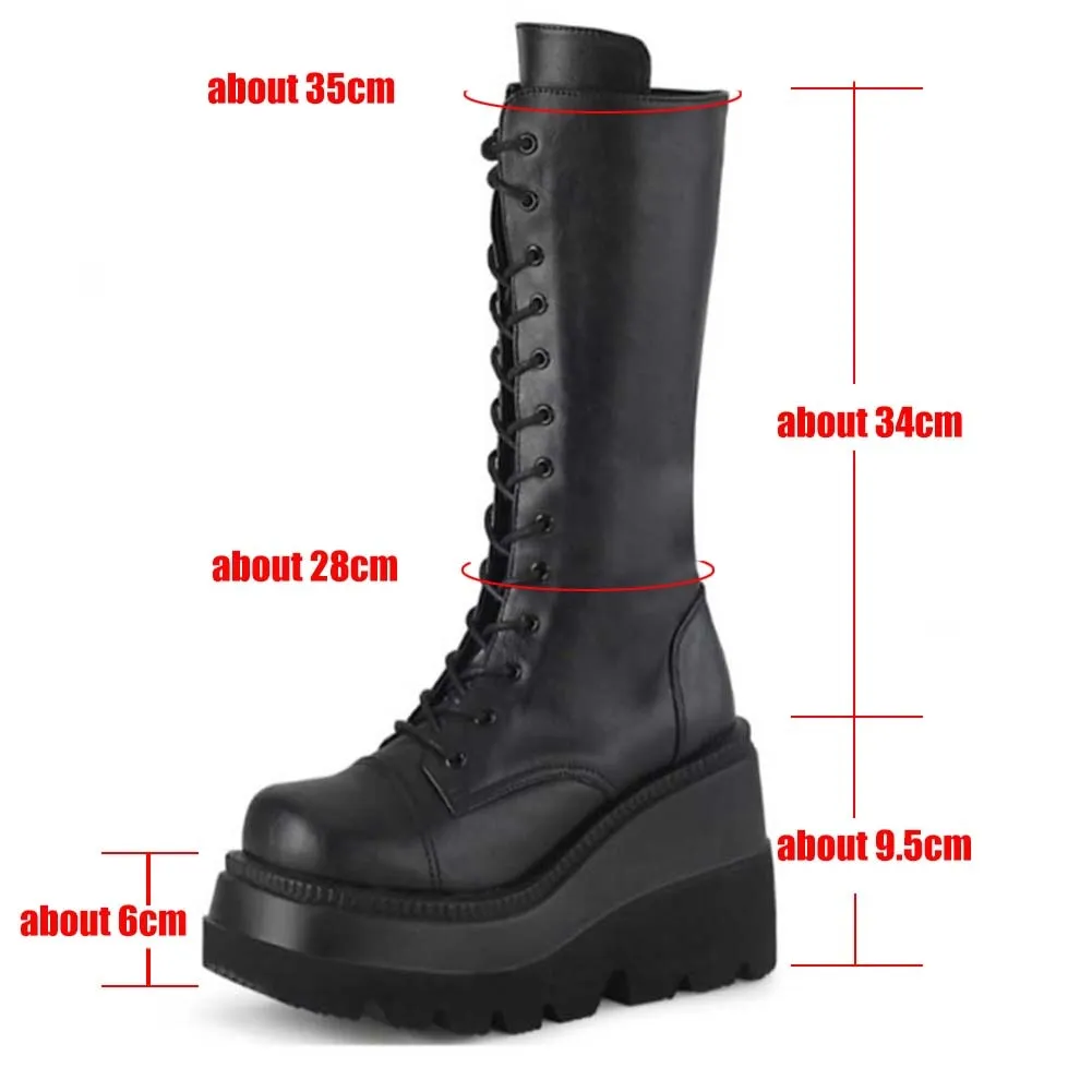 'BONJO MARISA' Mid-Calf Chunky Heel Platform Wedge Boots
