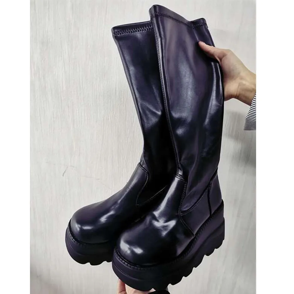 'BONJO MARISA' Mid-Calf Chunky Heel Platform Wedge Boots