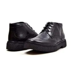 British Walkers Playboy Men's Black Leather Wingtip TPR