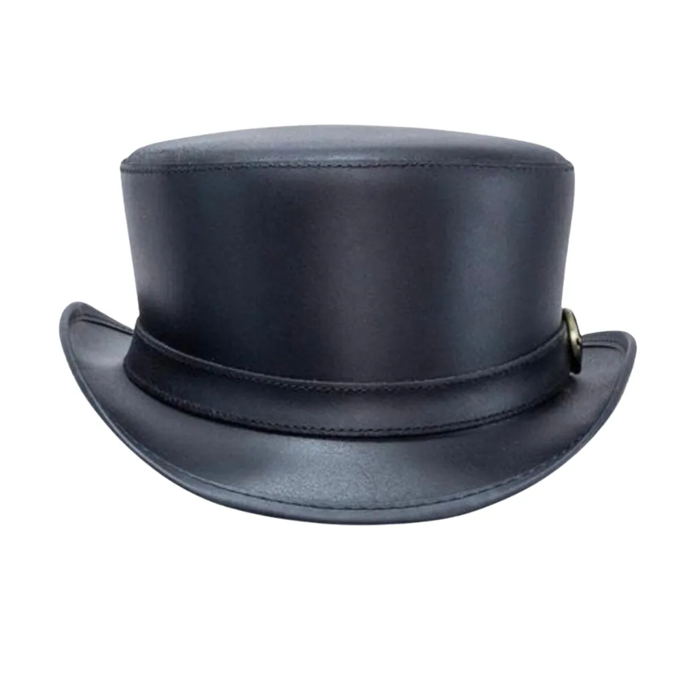 Bromley Black Leather Top Hat