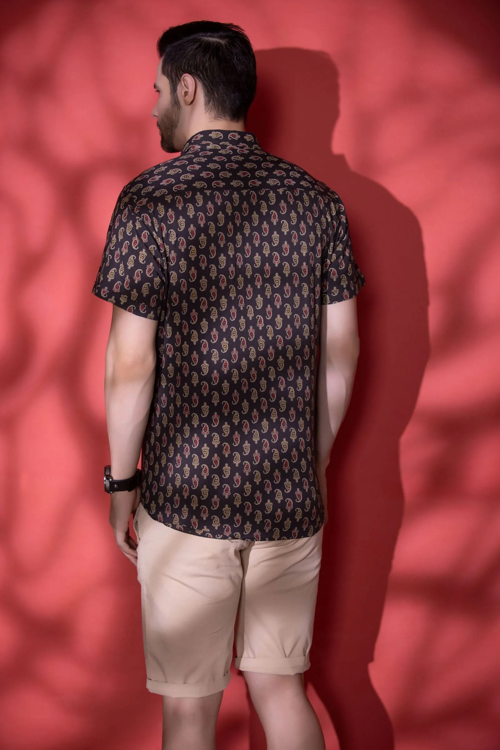 Brown Golden half sleeve shirt