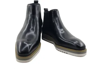 Carrucci men's black pull on boots casual design genuine Leather