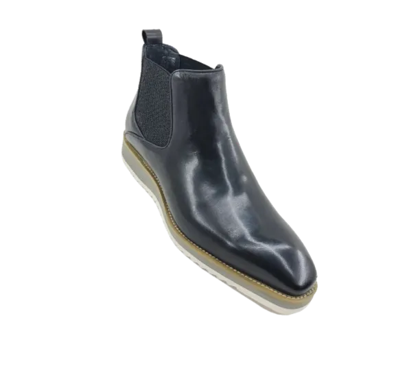 Carrucci men's black pull on boots casual design genuine Leather