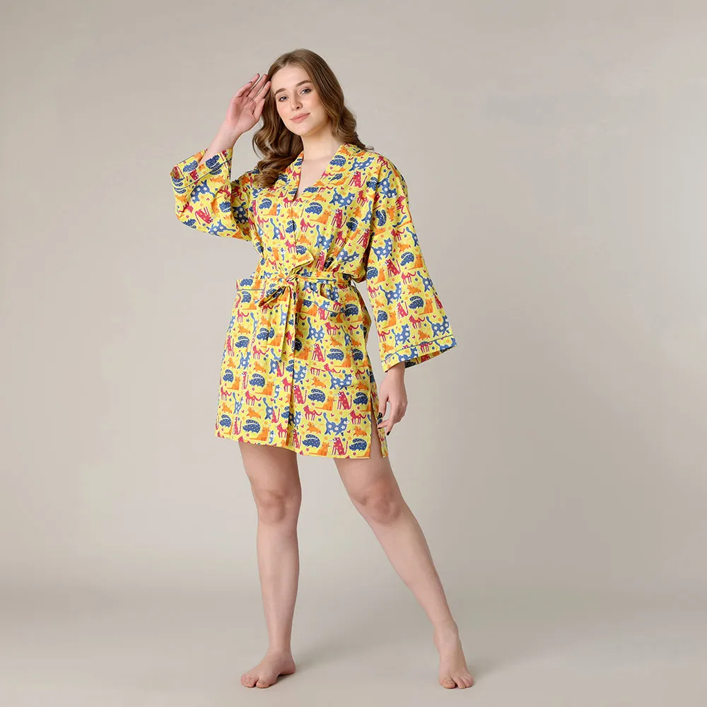 Cat Lover Short Robe