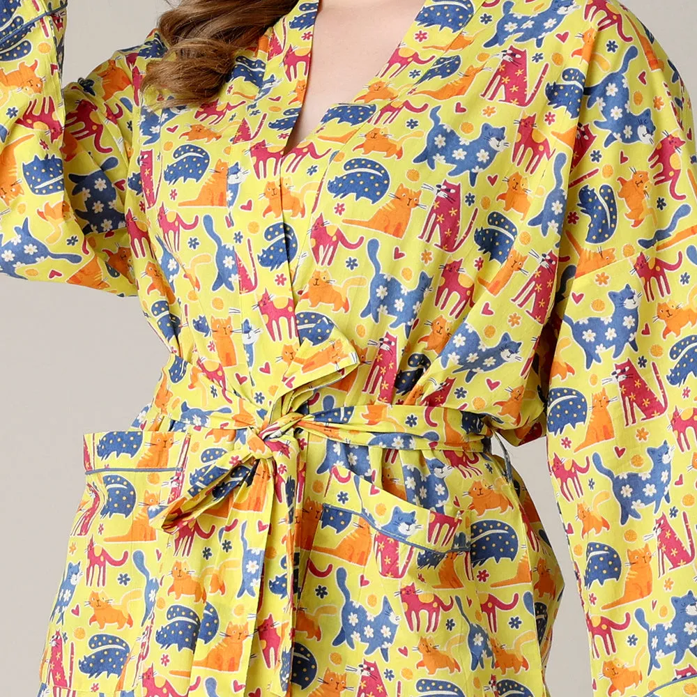Cat Lover Short Robe