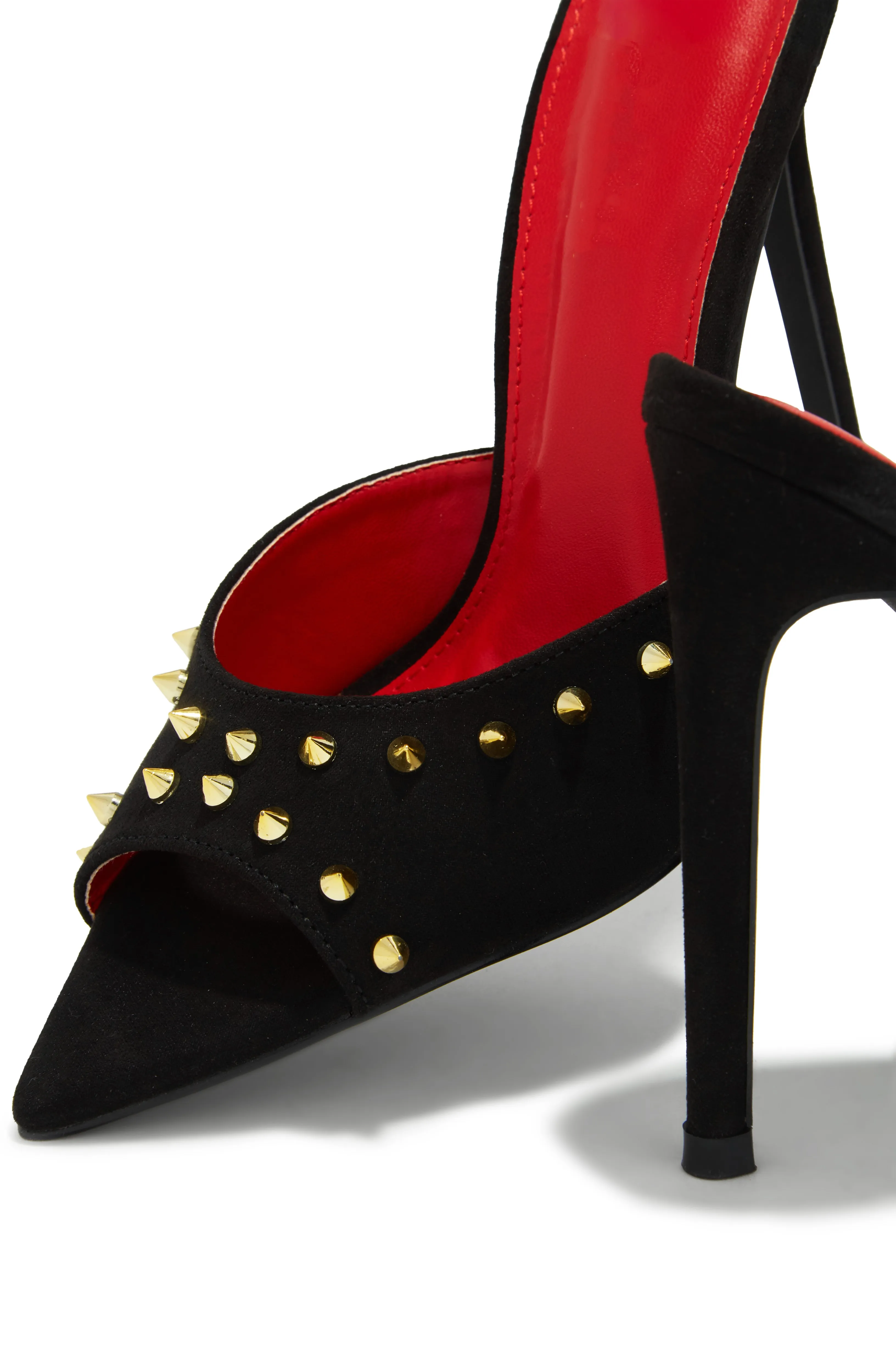 Collette Studded High Heel Mules - Black