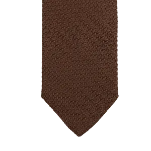 Dark Brown Grenadine Grossa Lined Silk Tie