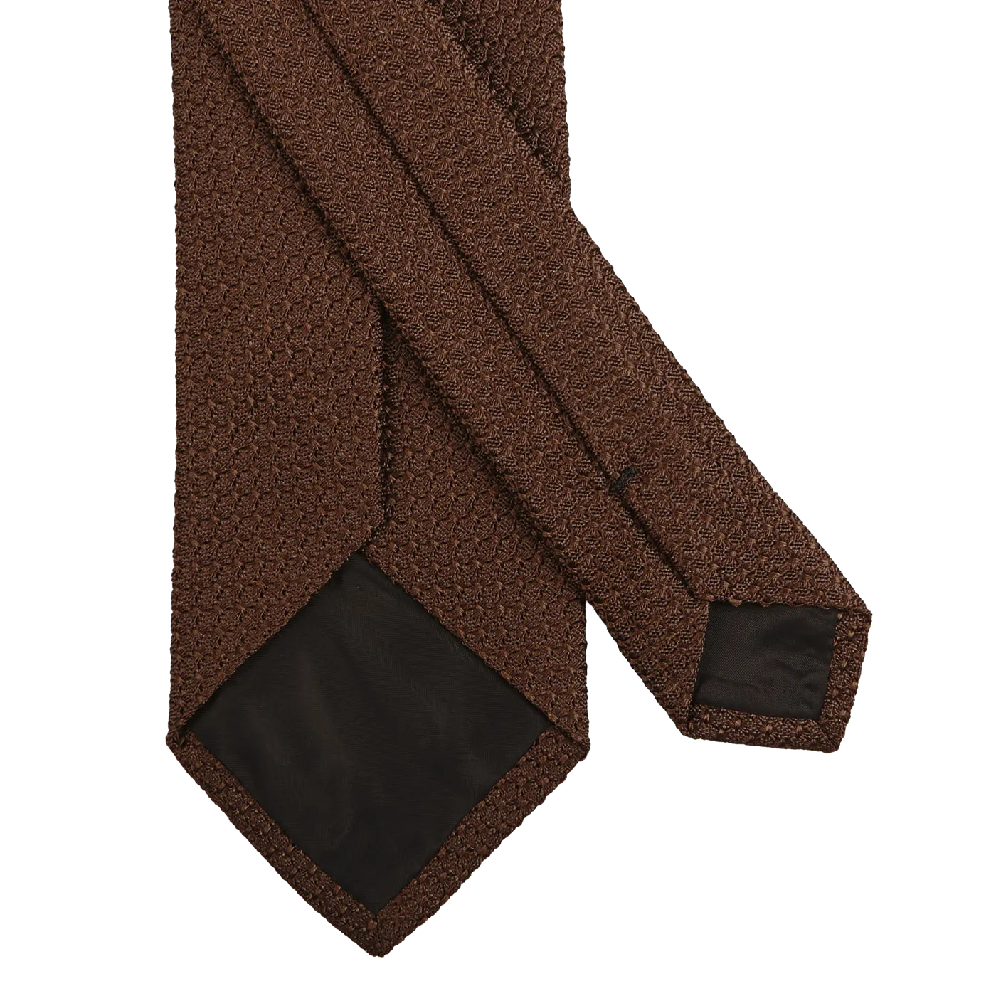 Dark Brown Grenadine Grossa Lined Silk Tie
