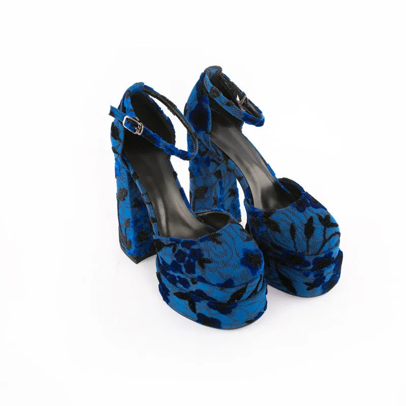 D'Orsay Double Platform High Heels Ankle Strap Trendy Pumps Shoes
