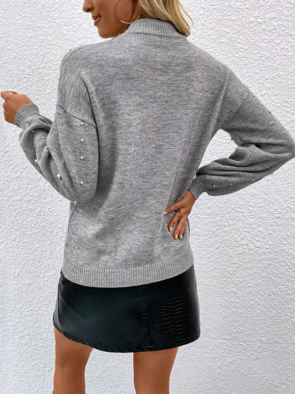Embellished Elegant Long Sleeve Sweater