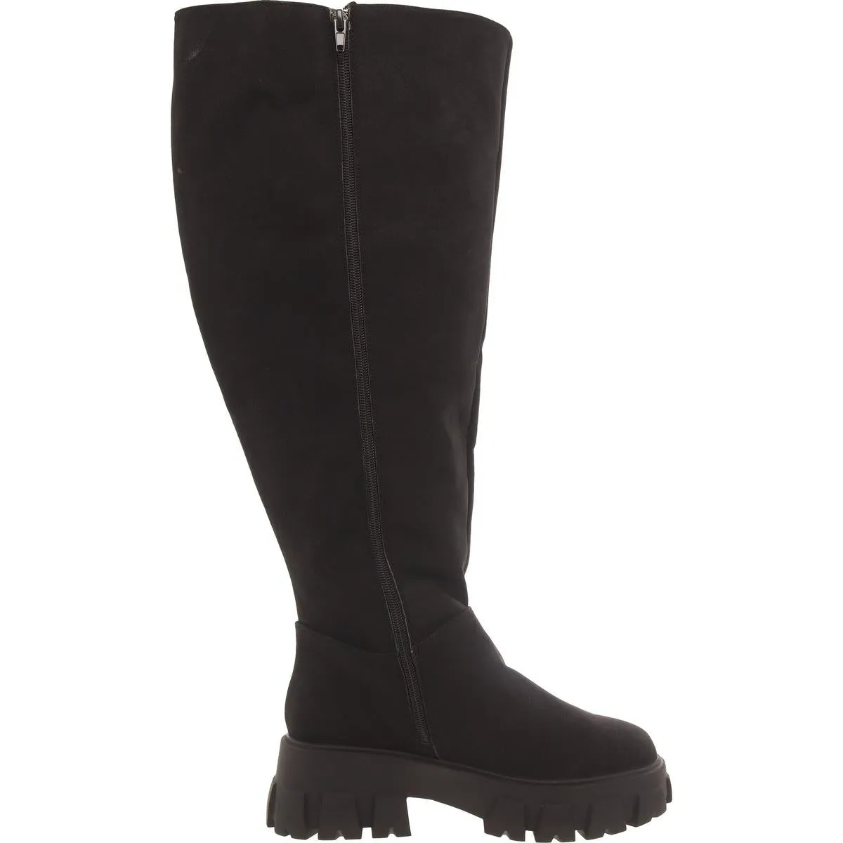 Fashion to Figure Womens Jamie Faux Suede Block Heel Knee-High Boots