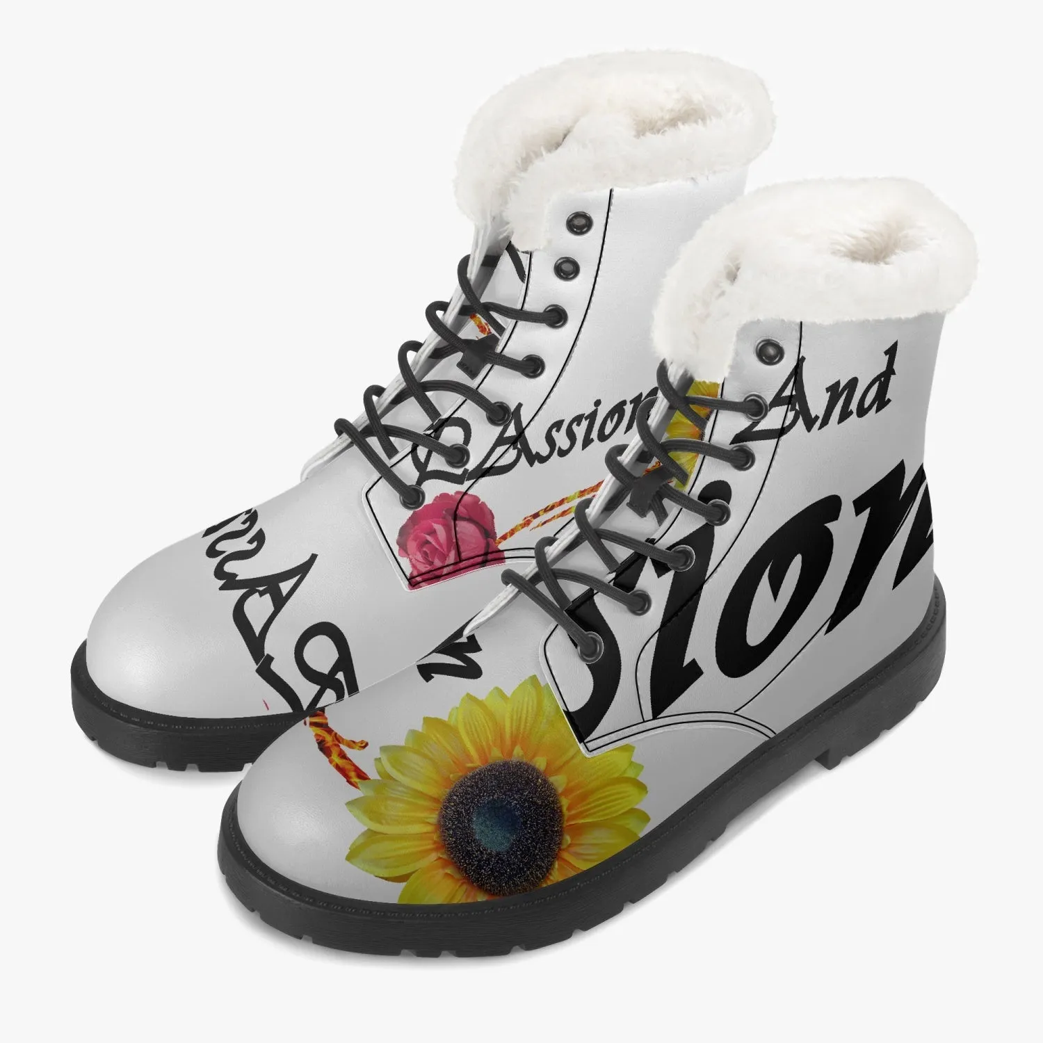 Faux Fur Leather Boots