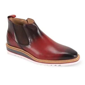 Giovanni Burgundy Men's Slip-on Casual Boot Side Zipper Rubber Sole Style No: ROYCE
