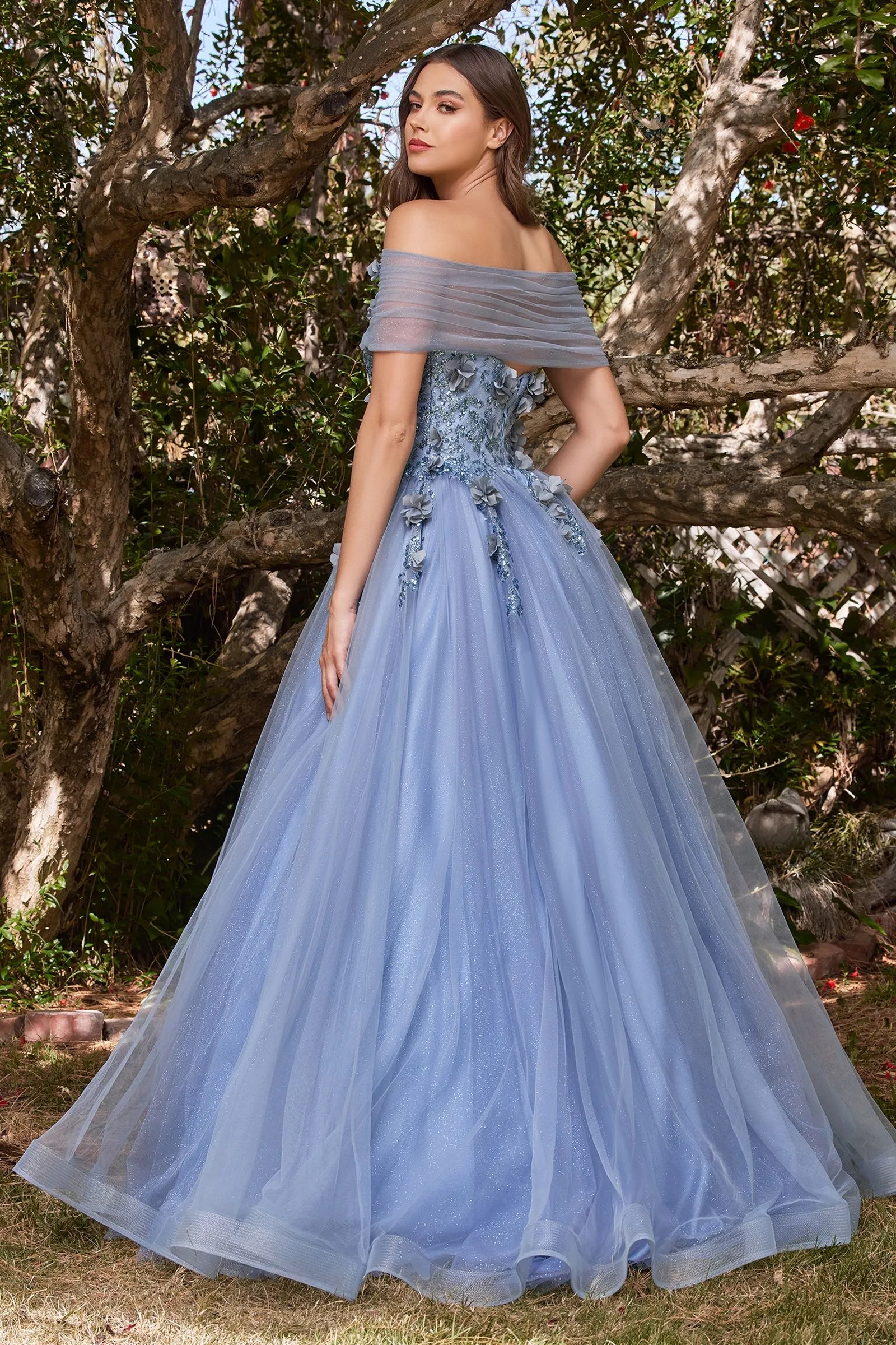 Glitter Tulle Ball Gown w/ Strapless Layer