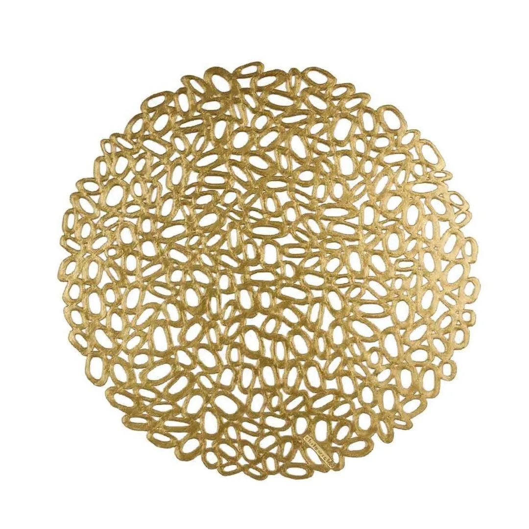 Golden Round Table Mat For Dining Table Brass