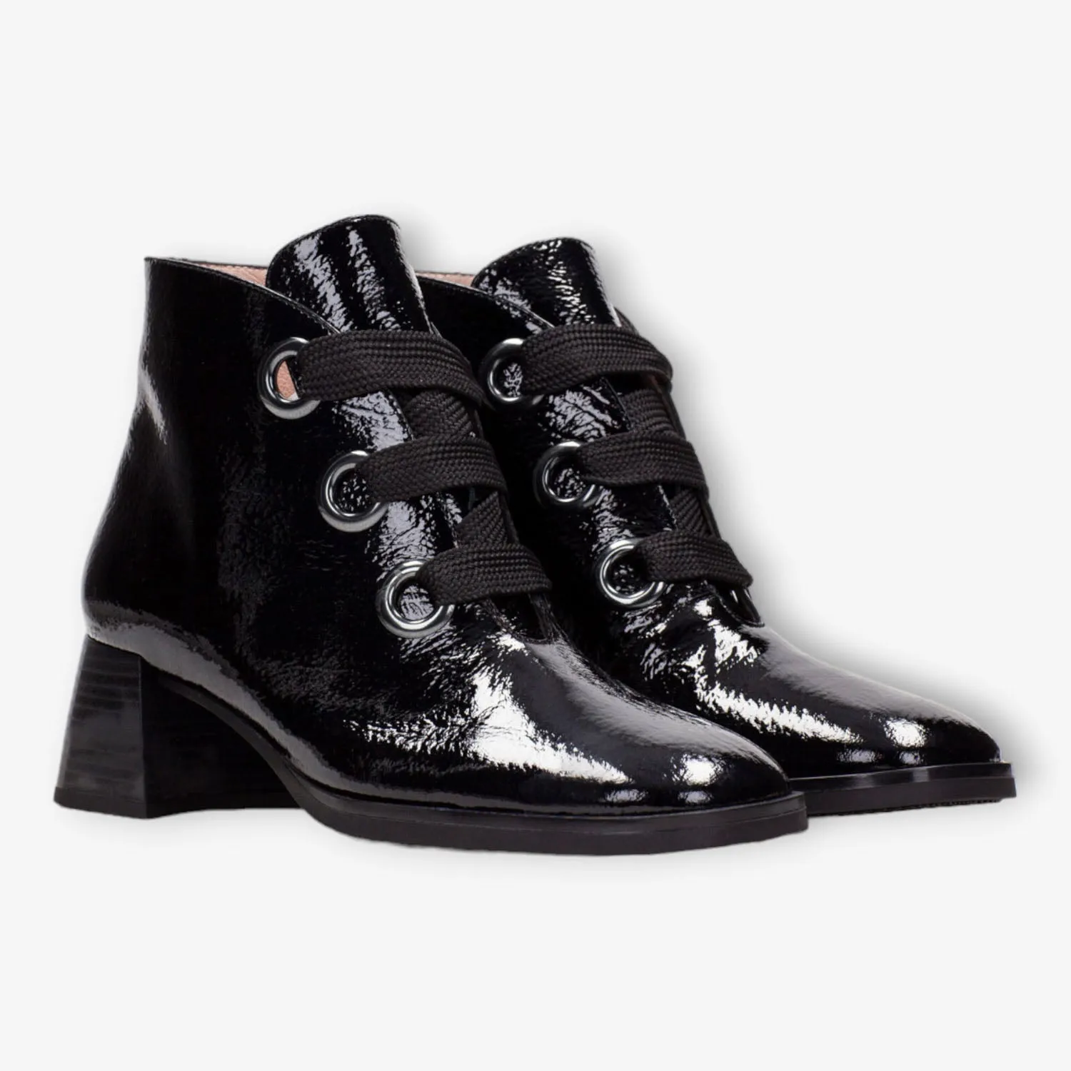 Hispanitas Ankle Boot Milan Black Patent with TRIFLOW Cushioning