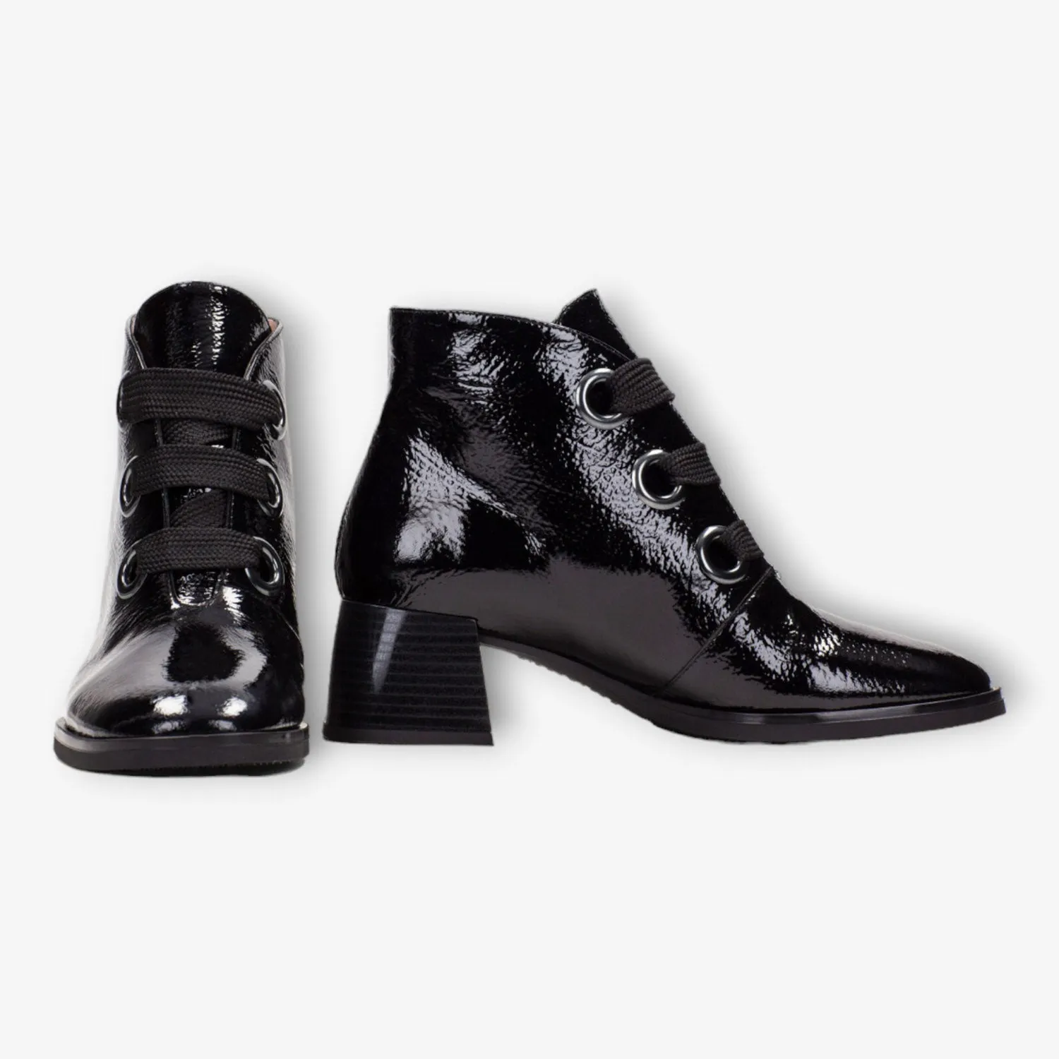 Hispanitas Ankle Boot Milan Black Patent with TRIFLOW Cushioning