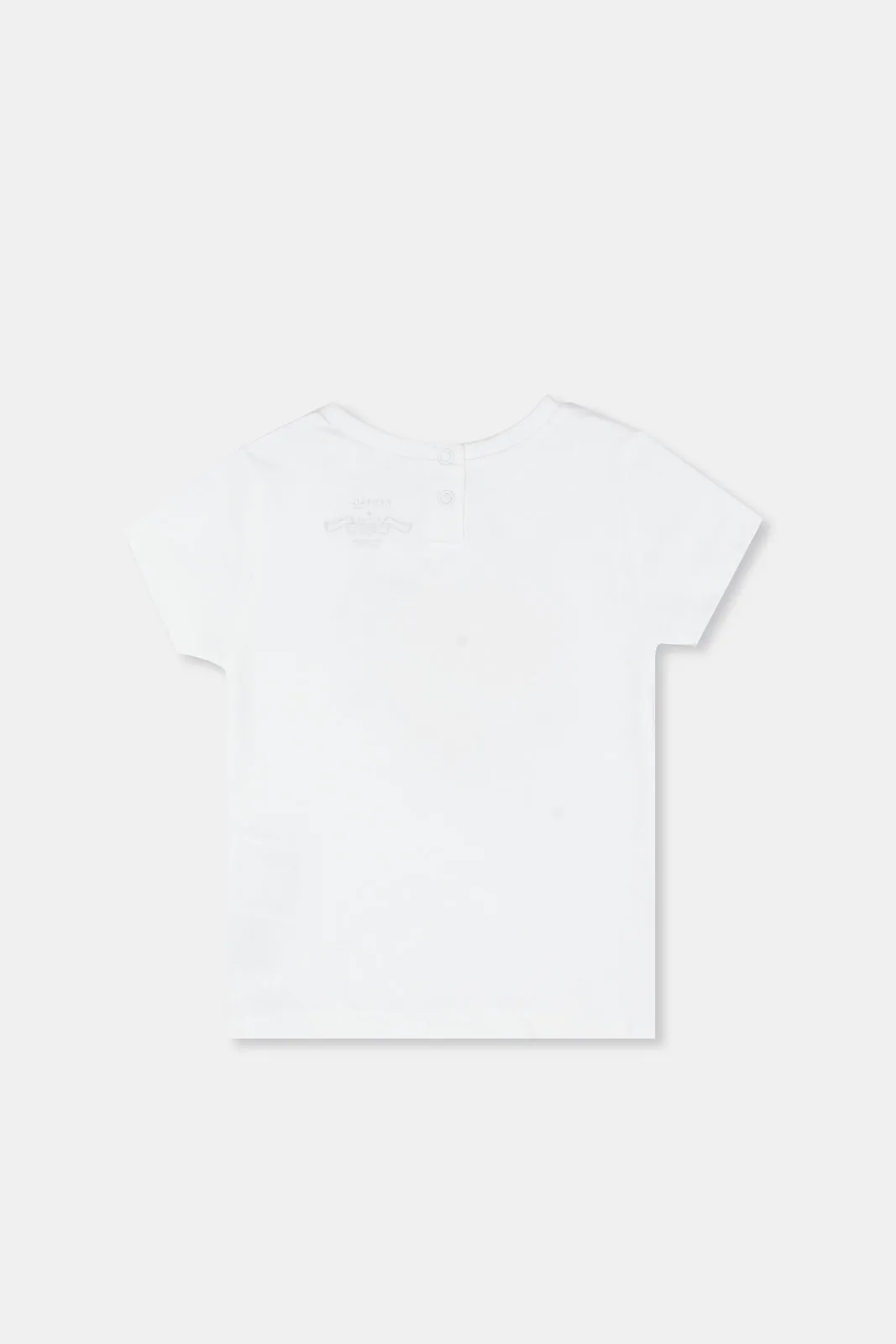 Infant Girls White Heart Artwork T-Shirt
