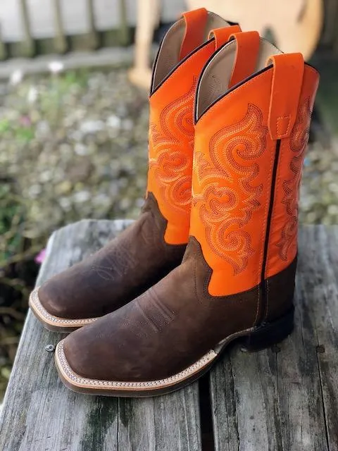 Jama Boys Brown Foot/Orange Top Boots Style BSC1867