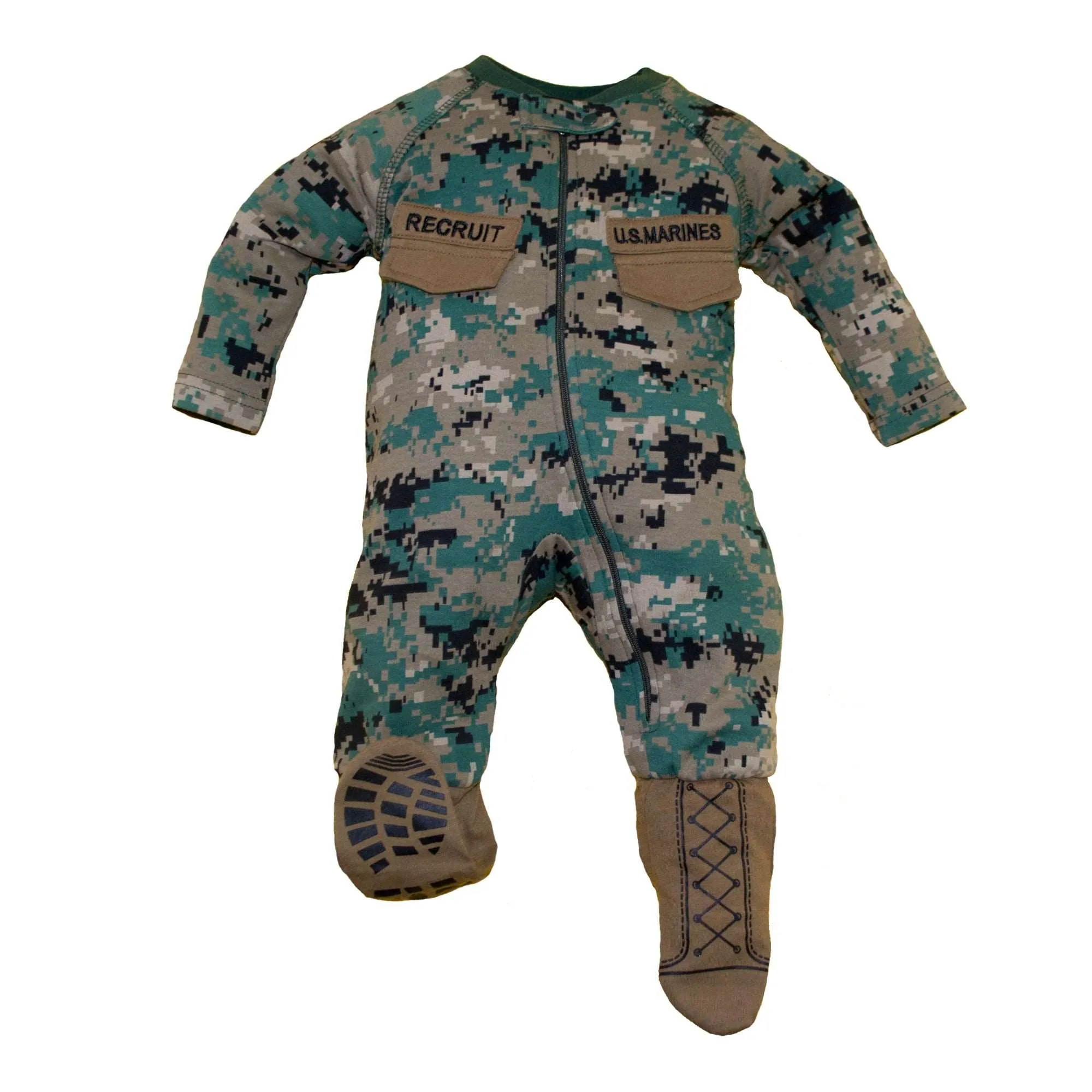 Marine Woodland Baby Uniform Crawler w Boots