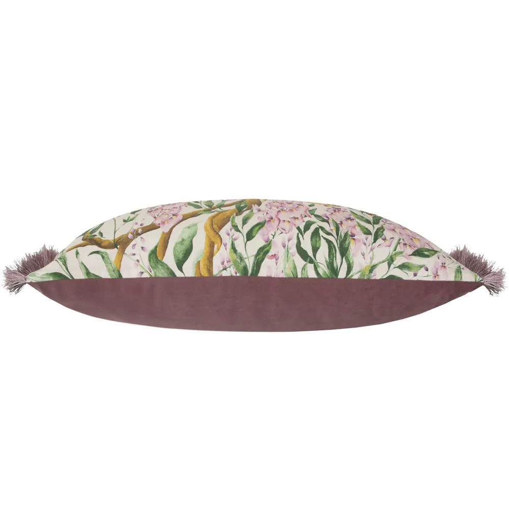 Mariposa Printed Ruched Cushion Cream