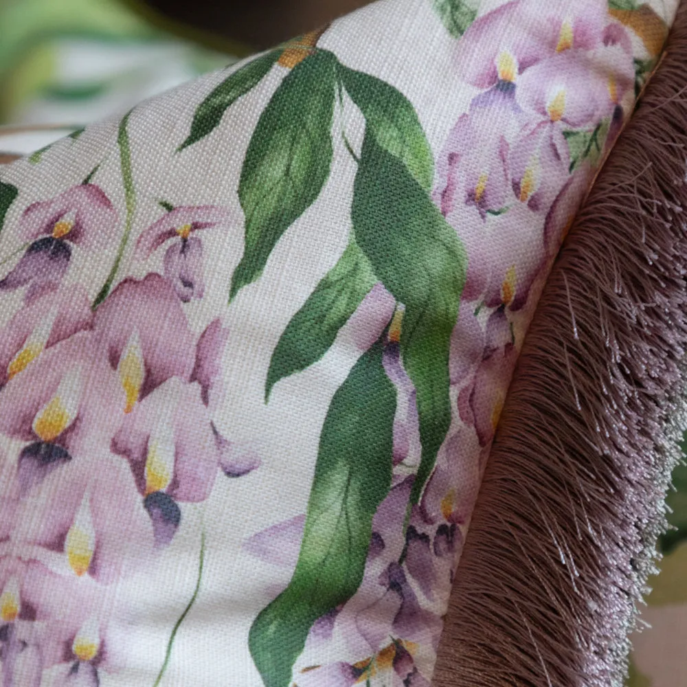 Mariposa Printed Ruched Cushion Cream
