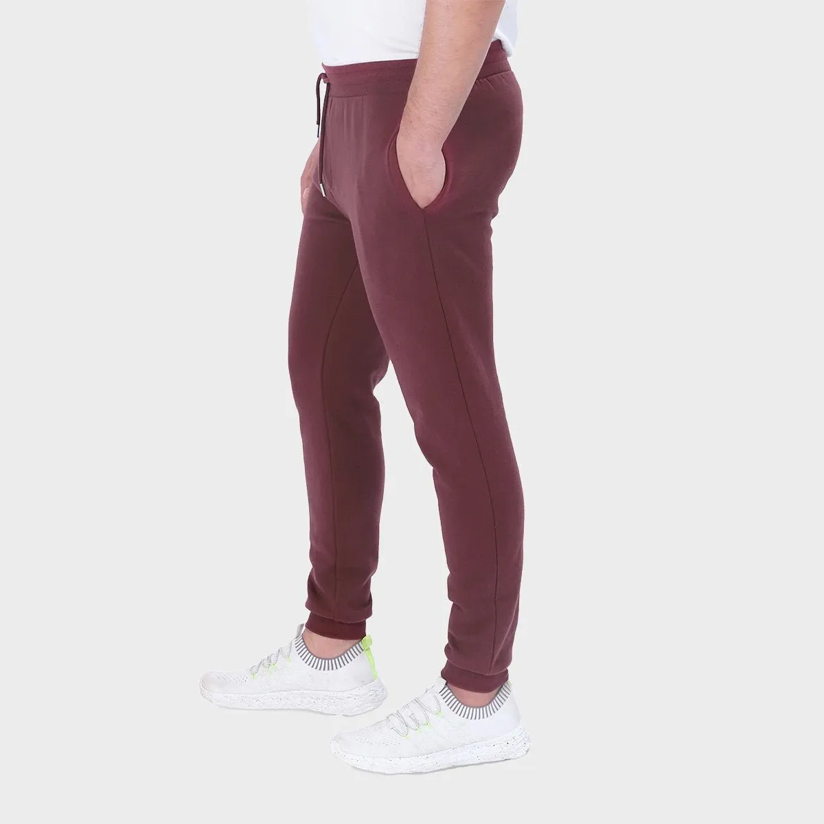 Mens Burgundy Jogging Bottoms