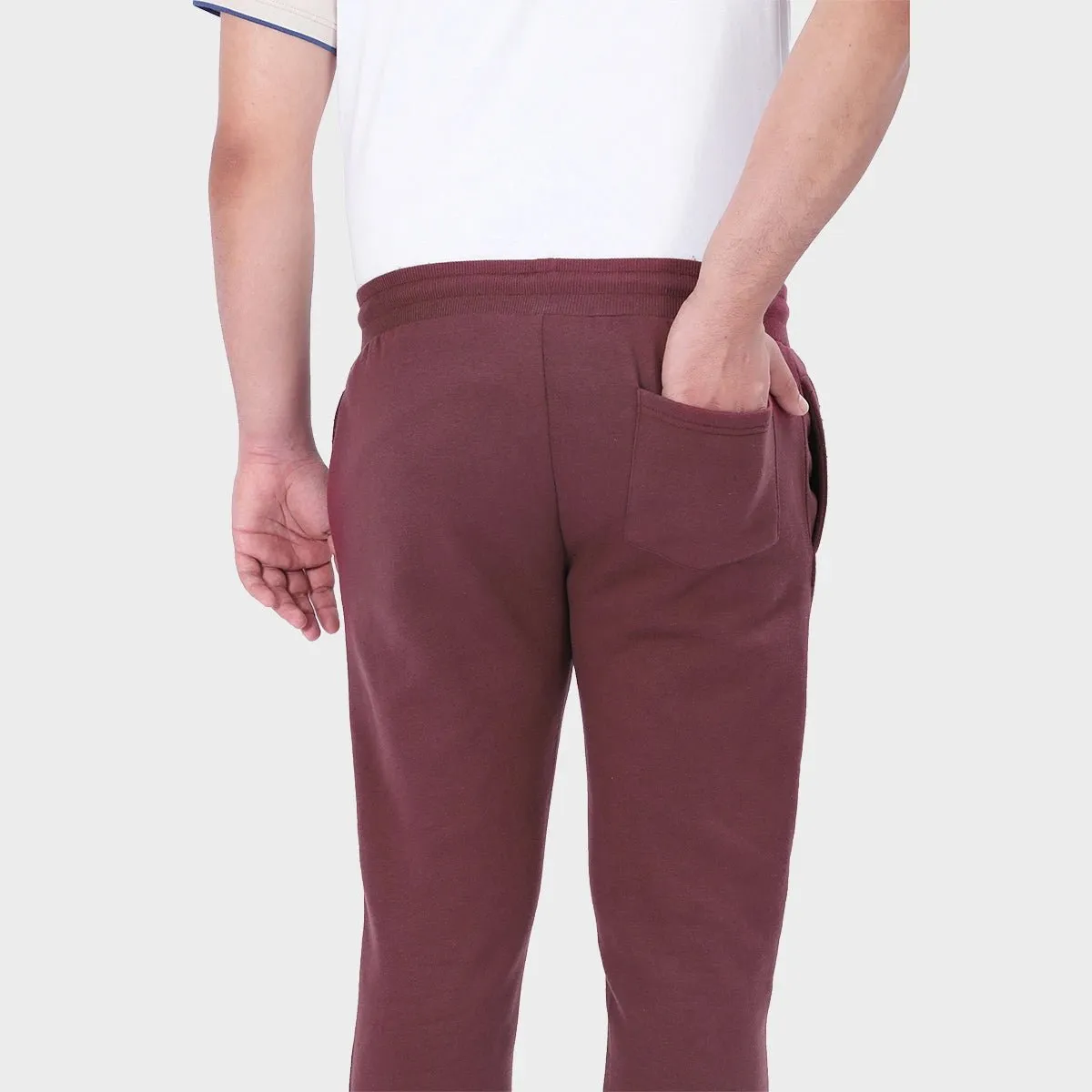 Mens Burgundy Jogging Bottoms