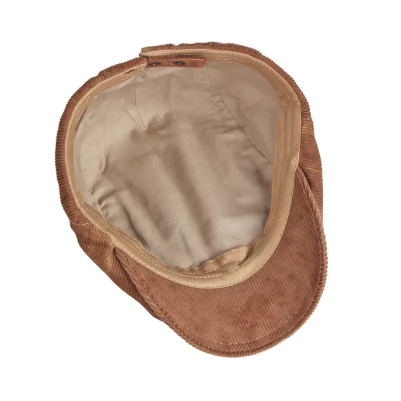 Men's Casual Check Corduroy Beret 20538138M