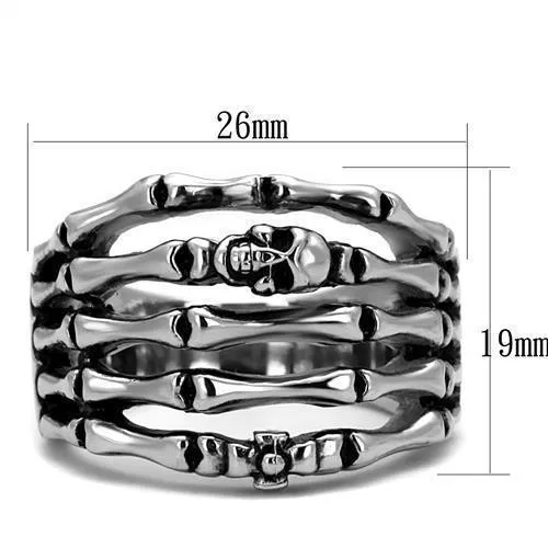 Mens Skeleton Fingers Ring Stainless Steel Epoxy Rings